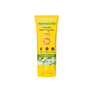 Mamaearth Hydra Gel Indian Sunscreen with Aloe Vera and Raspberry for Sun Protection SPF 50 PA++++ 50g
