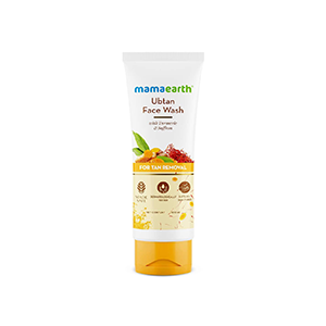 Mamaearth Ubtan Natural Face Wash with Turmeric & Saffron for Tan removal and Skin brightning 100 ml